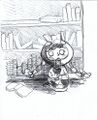 Lore sketch - Wirly lost in a library